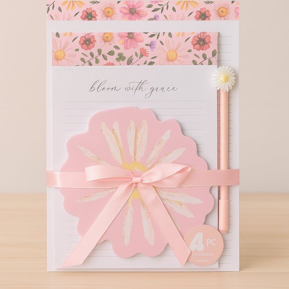 Stationery Gift Set – 2 pads, pen and floral sticky notes - New in Packaging! - Picture 1 of 4